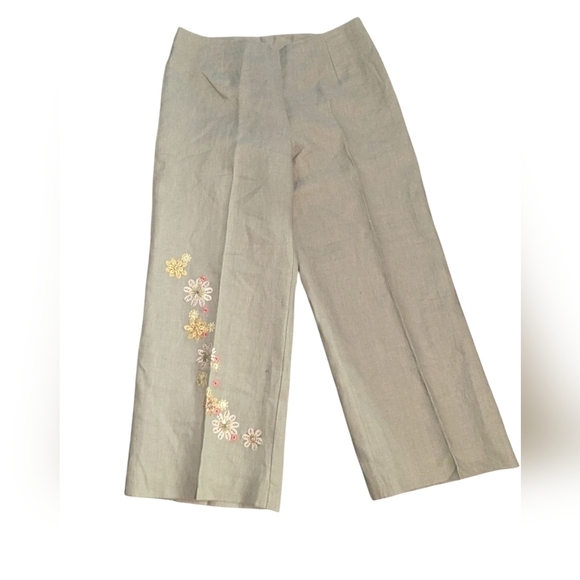 Richard Malcolm Pants - Richard Malcolm, Vintage Linen Crop Pants,Size 6